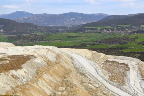 Mining site in the mountains Stock Photos
