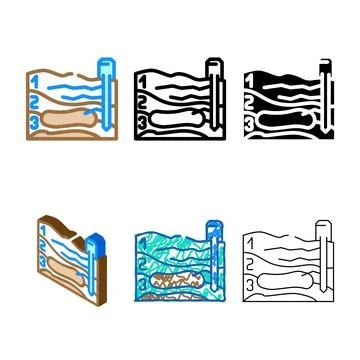Mining site plan color icon mix vector Stock Illustration