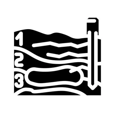 Mining site plan glyph icon vector illustration Stock Illustration