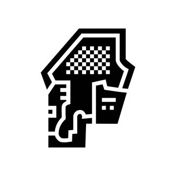 Mining site plan glyph icon vector illustration Stock Illustration