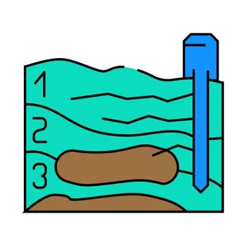 Mining site plan icon color illustration Stock Illustration