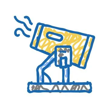 Mining site plan icon doodle illustration Stock Illustration