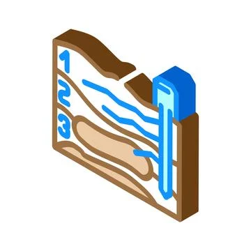 Mining site plan isometric icon vector illustration Stock Illustration