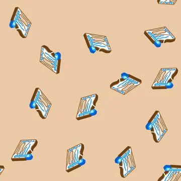 Mining site plan isometric icon seamless pattern Illustrazione stock