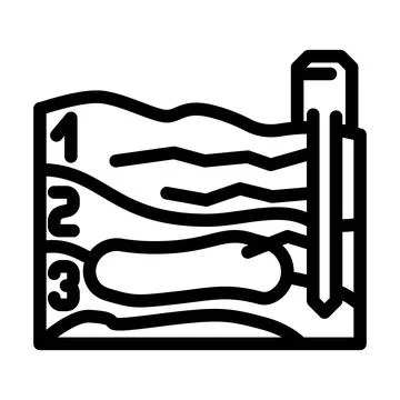 Mining site plan line icon vector illustration Stock Illustration