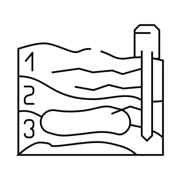 Mining site plan line icon vector illustration Stock Illustration