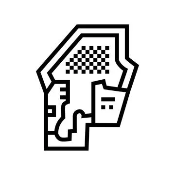 Mining site plan line icon vector illustration Illustrazione stock