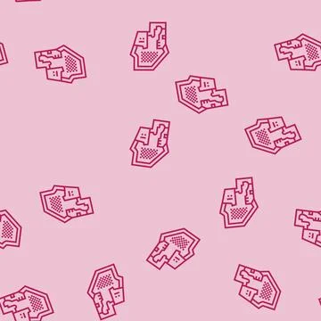 Mining site plan line seamless pattern Illustrazione stock