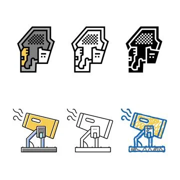 Mining site plan pack color icon vector Stock Illustration
