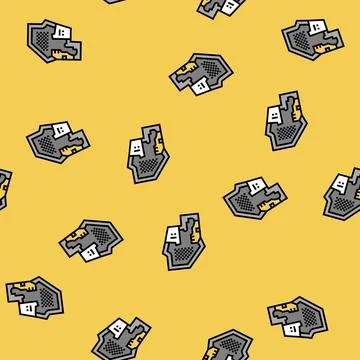 Mining site plan vector seamless pattern Illustrazione stock