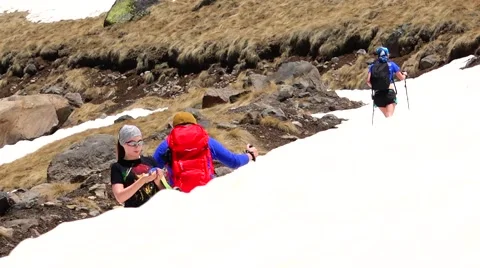 Mining sontse more dangerous than it seems. Elbrus. Eco travel. Stock Footage 52363749