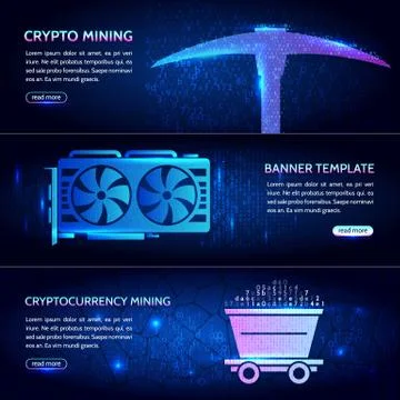 Mining technology. Digital money. High-tech technology vector illustration. Stock Illustration