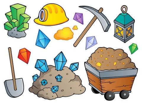 Mining theme collection  Stock Illustration