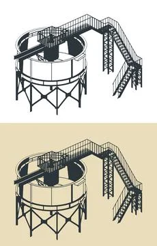 Mining Thickener Tank Illustrations Stock Illustration