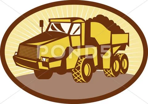 Mining tipper dumper dump truck Stock Illustration