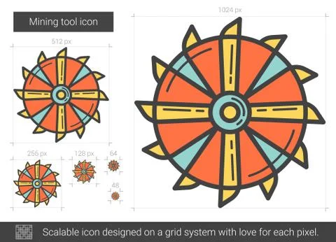 Mining tool line icon. Stock Illustration