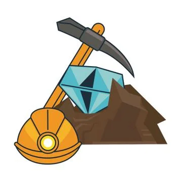 Mining tools and elements Illustrazione stock