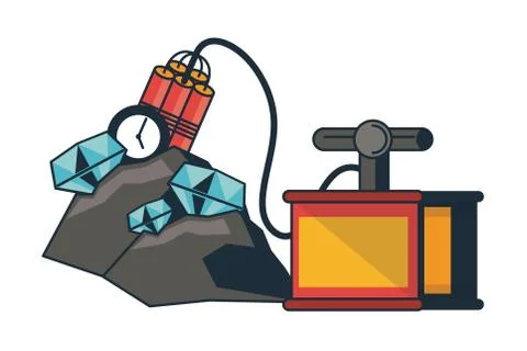 Mining tools and elements Illustrazione stock
