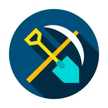 Mining Tools Circle Icon Stock Illustration