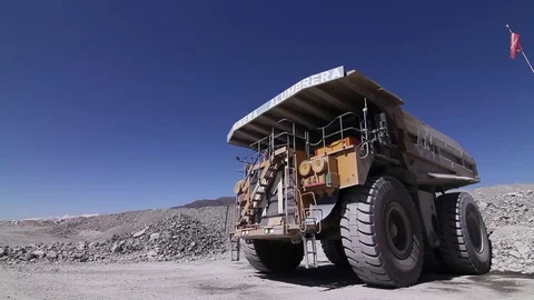 Mining truck in desert Stock Footage 77099649