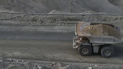 Mining truck in desert Stock Footage 77099665