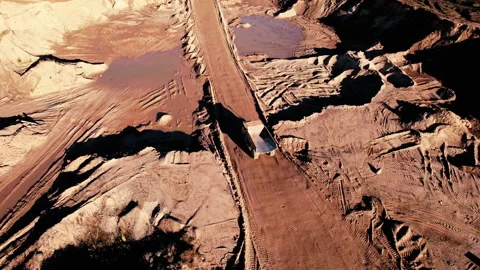 Mining truck transported sand from the open pit. Stock-Footage 167043273
