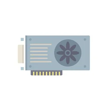 Mining video card icon flat vector. Computer gpu 库存插图