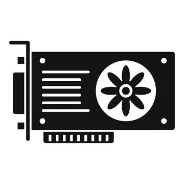 Mining video card icon simple . Computer gpu Stock-Illustration