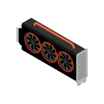Mining video card. Miner of GPU. Technology extraction crypto currency. Virtu 스톡 일러스트