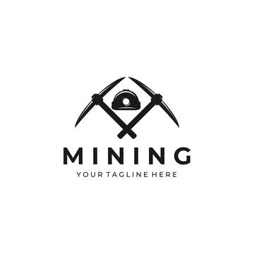 Mining vintage logo illustration vector template design Stock Illustration