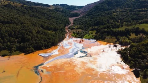 Mining Waste Runoff at Geamăna Site Stock Footage 328829616