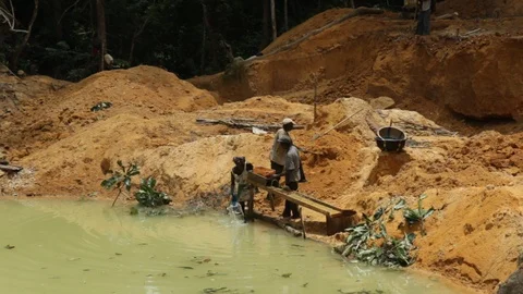 Mining in West Africa Stock Footage 111037298