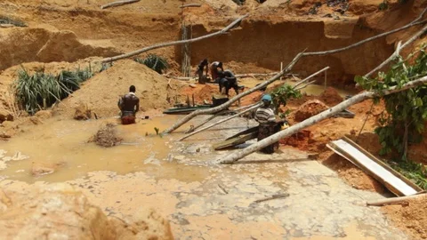 Mining in West Africa Stock Footage 111037325