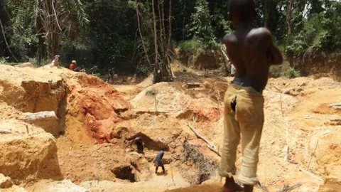 Mining in West Africa Stock Footage 111037348