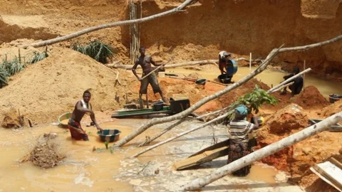 Mining in West Africa Stock Footage 111037471