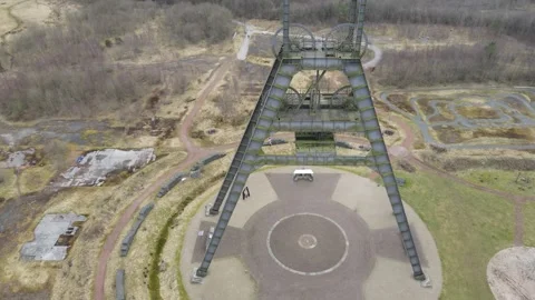 Mining winding tower Stock Footage 336992103