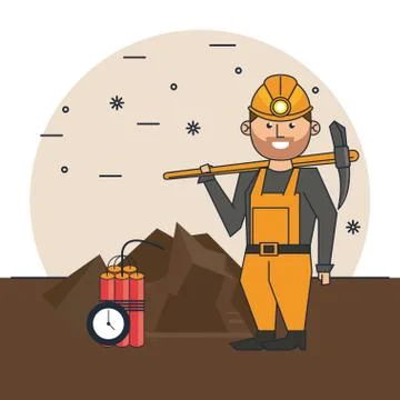 Mining worker cartoon Stock Illustration
