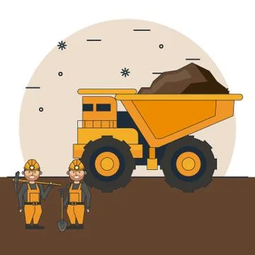 Mining workers cartoon 스톡 일러스트