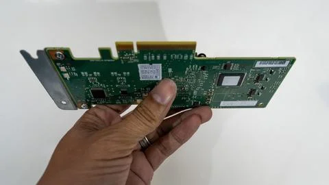 MiniSAS type controller card for SAS connection- Foto stock