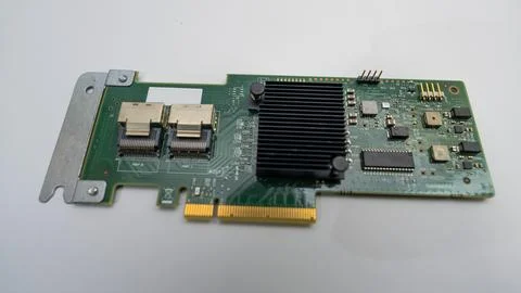 MiniSAS type controller card for SAS connection- Stock Photos