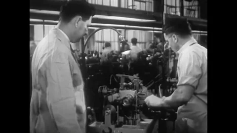 Miniscule watch screws are displayed at the Hamilton Watch Factory in the 1940s Vídeos de archivo 88554175