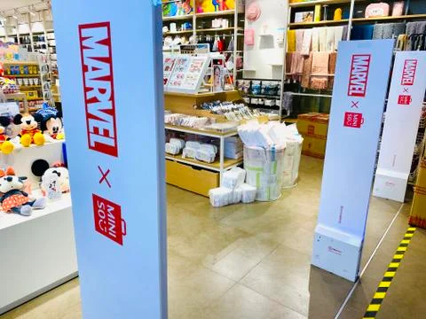Miniso with Marvel cooperation Stock Photos