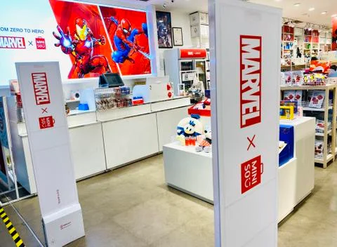 Miniso with Marvel cooperation Stock Photos