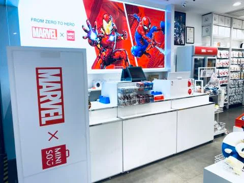 Miniso with Marvel cooperation Stock Photos