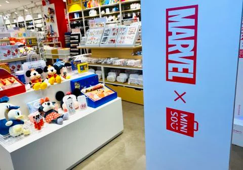 Miniso with Marvel cooperation Stock Photos