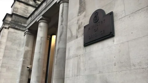 Ministry Of Defence sign on building Stock Footage