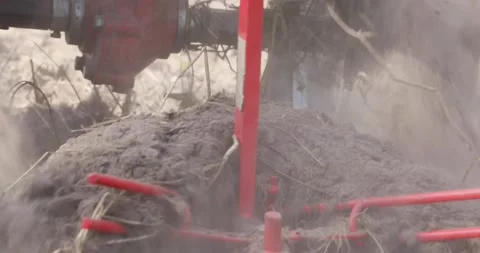 Minitractor tillerblock plows the ground. Stock Footage 220729495