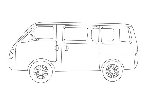 Minivan hand drawn sketch vector illustration. Stock Illustration