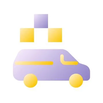 Minivan taxi flat gradient two-color ui icon Illustrazione stock