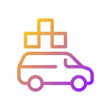 Minivan taxi pixel perfect gradient linear ui icon Stock Illustration